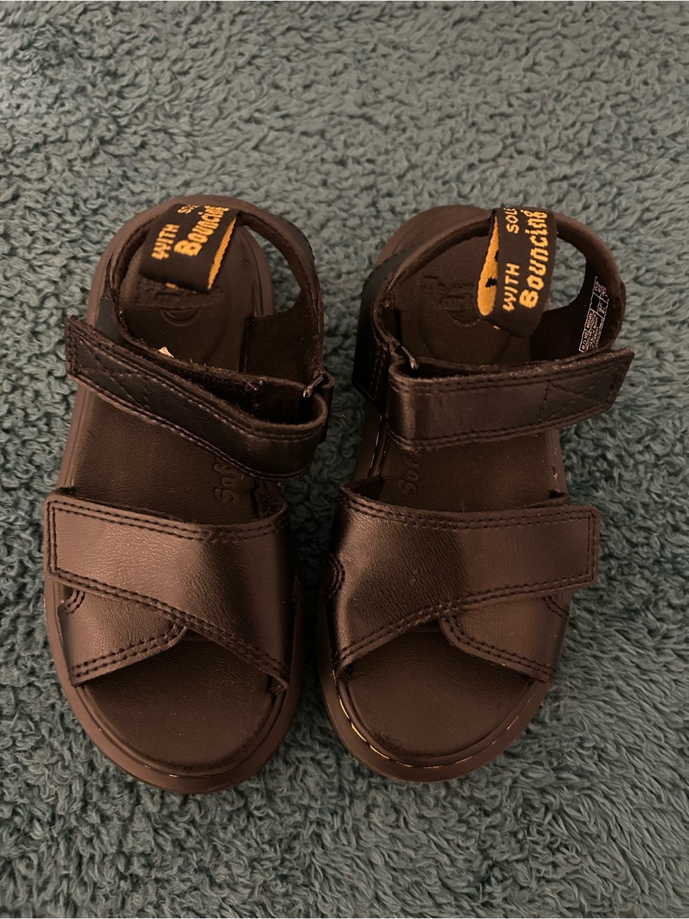 Dr. Martens Vossie J Girl’s Black Strappy Sandals size 12C.